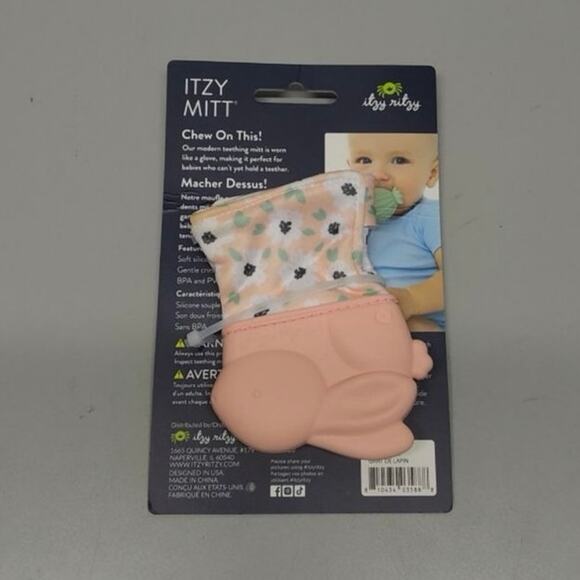 Itzy Ritzy Bunny Teething Mitt – Silicone Infant Teether with Crinkle Sound - Picture 2 of 2